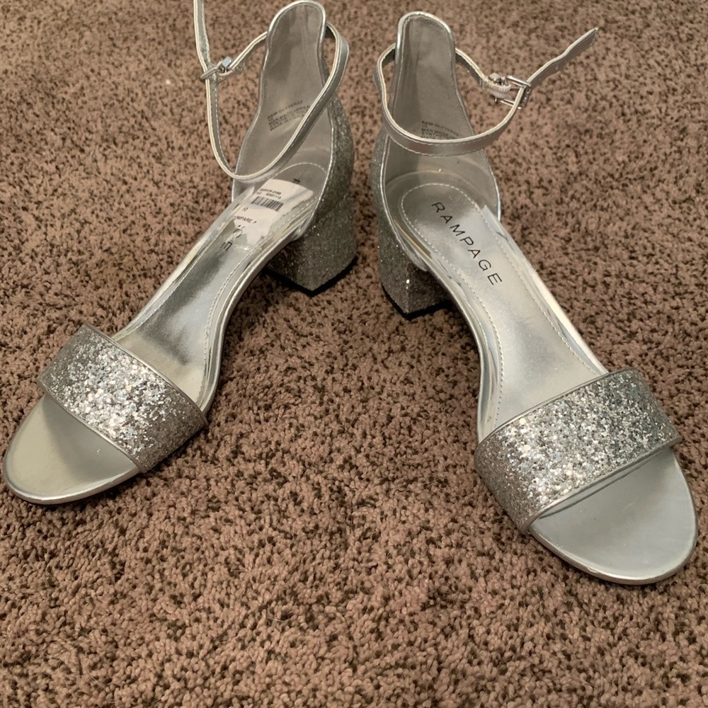 Silver Womens shoes. Low heel